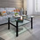 Transparent glass black coffee table, modern simple, living room coffee table, side center table W24137337