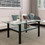 Transparent glass black coffee table, modern simple, living room coffee table, side center table W24137337