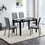 Dining chairs set of 4, Grey modern kitchen chair with metal leg W24154192