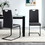 Dining chairs set of 2, Black PU Chair modern kitchen chair with metal leg W24154194