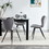 Dining chairs set of 2, Grey velvet Chair modern kitchen chair with metal leg W24154205