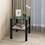 Glass two layer tea table, small round table, bedroom corner table, living room black side table W24160429