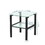 Glass two layer tea table, small round table, bedroom corner table, living room black side table W24160429