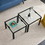 Nesting Coffee Table Set of 2, Square Modern Stacking Table with Tempered Glass Finish for Living Room,Transparent W24162782