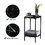 2-layer End Table with Whole Marble Tabletop, Round Coffee Table with Black Metal Frame for Bedroom Living Room Office (black,1 piece) W24166468