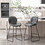 Set of 2, Leather Bar Chair with High-Density Sponge, PU Chair Counter Height Pub Kitchen Stools for Dining room,homes,bars, kitchens,Gray W24167818