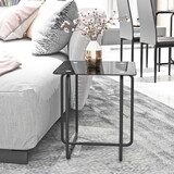 Modern Tempered Glass Coffee Table End Table Side Table for Living Room,bedroom, Black
