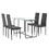 5-piece Rectangle Dining Table Set, Tempered Glass Dining Table for Kitchen Room, (Transparent+Black) W241S00024