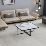 Minimalism Square coffee table,Black metal frame with sintered stone tabletop W24739684