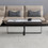 Minimalism rectangle coffee table,Black metal frame with sintered stone tabletop W24739717