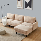 Fabric Sofa L Shape, 3 Seater with Ottoman-104.6