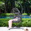 Outdoor Egg Hanging Chair with Stand, Patio Wicker Swing Egg Chair Indoor Swinging Chair Outdoor Hammock Egg Chair W2500P167885