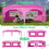 10'x20' Pop Up Canopy Tent with 6 Sidewalls, Ez Pop Up Outdoor Canopy for Parties, Waterproof Commercial Tent with 3 Adjustable Heights, Carry Bag, 6 Sand Bags, 6 Ropes and 12 Stakes, Pink