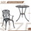 3 Piece Bistro Table Set Cast Aluminum Outdoor Patio Furniture with Umbrella Hole Patio Balcony, Black W2505P151717