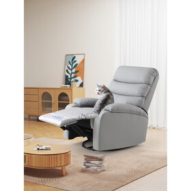 Large Manual Recliner Chair for Living Room,Lying flat at 150 degrees,Cat scratch fabric,Light gray W2516P180022