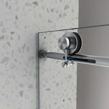 6063 frameless one fixed and one shifted Shower Door, 2 3/4inches 70MM 304 stainless steel large pulleys with adjustable soft closing function W2517P168845