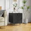 Modern Night Stand Storage Cabinet for Living Room Bedroom, Steel Cabinet with 2 Drawers,Bedside Furniture, Circular Handle W252113551