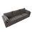 Modern Cotton Linen L-Shape Sectional Sofa, Oversized Upholstery Sectional Sofa, Chaise Couch with Storage Ottomans for Living Room/Loft/Apartment/Office - Dark Gray 3 seats W2528S00041