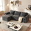 W2528S00042 Dark Gray+Cotton Linen+Wood+Primary Living Space+Medium Duty