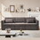 Modern Velvet U-Shape Sectional Sofa, Oversized Upholstery Sectional Sofa, Chaise Couch with Storage Ottomans for Living Room/Loft/Apartment/Office - Dark Gray 3 seats W2528S00045