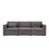 Modern Velvet U-Shape Sectional Sofa, Oversized Upholstery Sectional Sofa, Chaise Couch with Storage Ottomans for Living Room/Loft/Apartment/Office - Dark Gray 3 seats W2528S00045
