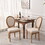 French Country Dining Chairs with Round Back Set of 2, Upholstered, Solid Wood Legs, Accent Side Chairs for Living Room, Wedding Event- Cream W2533P167546