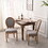 French Country Dining Chairs with Round Back Set of 2, Upholstered, Solid Wood Legs, Accent Side Chairs for Living Room, Wedding Event- Grey W2533P168024