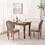 French Country Dining Chairs with Round Back Set of 2, Upholstered, Solid Wood Legs, Accent Side Chairs for Living Room, Wedding Event- Grey W2533P168024