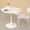 31.5" Round Dining Table, Mid-Century White Tulip Table, Metal Base Pedestal Table for 2-4 Person,Easy assembled Leisure Coffee Table W2533P170056