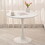 31.5" Round Dining Table, Mid-Century White Tulip Table, Metal Base Pedestal Table for 2-4 Person,Easy assembled Leisure Coffee Table W2533P170056