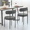 Grey Boucle Dining Chairs Set of 2,Mid-Century Modern Curved Backrest Chair,Round Upholstered Kitchen Chairs W2533P170094