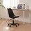 Black PP with Wheels Adjustable Height Office Chair for Study,Modern Armless Swivel Plastic Chair for Living Room W2533P171803