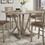 Modern Farmhouse Square Counter Table 45inch Solid Wood Rubberwood Antique Finishing Rustic Look Distressed Look Wire Brushed for 4 seaters 36inch height W2537P168478