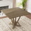 Modern Farmhouse Square Counter Table 45inch Solid Wood Rubberwood Antique Finishing Rustic Look Distressed Look Wire Brushed for 4 seaters 36inch height W2537P168478