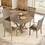 5pcs Table Set Round Dining Table Solid Wood Modern Farmhouse Rustic Look Distressed Look W2537S00001