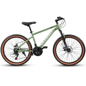 Ecarpat Mountain Bike 24 inch Wheel, 21-Speed Disc Brakes Trigger Shifter, Carbon Steel Frame Youth Teenagers Mens Womens Trail Commuter City Snow Beach Mountain Bikes Bicycles W2563P156275