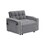 Velvet sofabed with side table, 3-in-1 pull-out single sofa with adjustable back, modern futon sofa with 2 pockets and pillows, small convertible single sofa for living room and bedroom