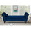 48.3-inch Storage Bench, modern velvet Ottoman, large capacity storage bench with armrest, suitable for living room, bedroom (H dark blue) W2564P195838