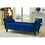 48.3-inch Storage Bench, modern velvet Ottoman, large capacity storage bench with armrest, suitable for living room, bedroom (H dark blue) W2564P195838