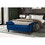 48.3-inch Storage Bench, modern velvet Ottoman, large capacity storage bench with armrest, suitable for living room, bedroom (H dark blue) W2564P195838