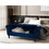 48.3-inch Storage Bench, modern velvet Ottoman, large capacity storage bench with armrest, suitable for living room, bedroom (H dark blue) W2564P195838