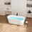 67" Acrylic Freestanding Bathtub, Modern & Contemporary Design Soaking Tub with Brushed Nickel Pop-Up Drain and Minimalist Design Overflow, 02136-BN