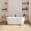 67" Acrylic Freestanding Bathtub, Modern & Contemporary Design Soaking Tub with Brushed Nickel Pop-Up Drain and Minimalist Design Overflow, 02136-BN