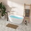 59" Glossy Acrylic Freestanding Soaking Bathtub with Integrated Slotted Overflow and Brushed Nickel Toe-tap Drain, cUPC Certified, 02138-BN
