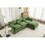W2576S00004 Green+Wood+Fabric+4 Seat