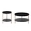 2-Piece Modern 2 tier Round Coffee Table Set for Living Room,Easy assembly Nesting Coffee Tables, End Side Tables for Bedroom Office Balcony Yard,Black MDF