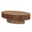 Modern Handcraft Drum Coffee Table Length 43.7 inch Round Coffee Table for Living Room,Small Coffee Table with Sturdy Pedestal,Walnut MDF W2582P188737