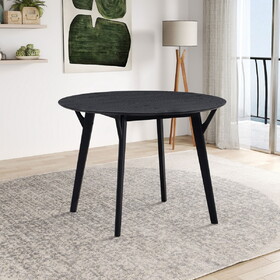 42.01 inch Saving Place Table,Wooden Dining Table for 4 Persons,Modern Design Round Kitchen Table for Living Room,Apartment,Restaurant,Black W2582P197664