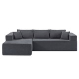 Modular Sectional Living Room Sofa Set Upholstered Sleeper Sofa for Living Room, Bedroom, Salon, 2 PC Free Combination, L-Shape, Grey W2582S00006