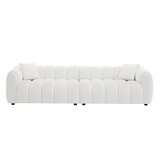 Modern Design Sofa,Upholstery Leisure Wide Seat,Teddy Fabric Couch for Living Room, Office, Bedroom,Beige